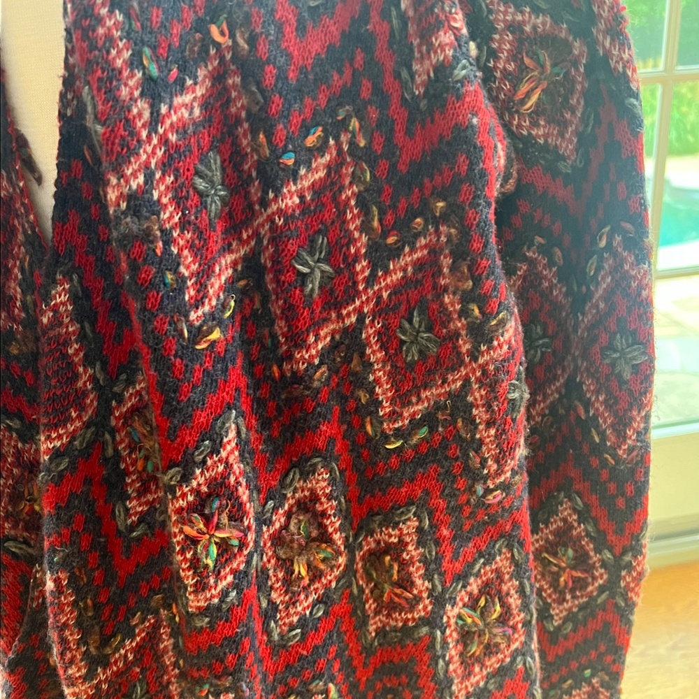 Anthropologie Sleeping on Snow Echoing Argyle Cardigan Women's Size M - Picture 3 of 6